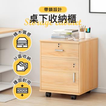 【STYLE格調】康艾爾木質公文櫃 (附鎖頭 附輪)床頭櫃 置物櫃