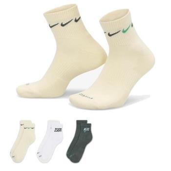 Nike 襪子 踝襪 排汗 3入組 米黃綠【運動世界】DH3827-901