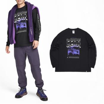 Nike 長袖上衣 ACG 男款 黑 紫 混紡 重磅 寬鬆 膠印 長T FQ3730-010