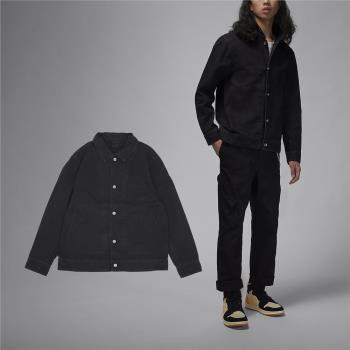 Nike 外套 Jordan Essentials Chicago 男款 黑 水洗 做舊 襯衫 工裝 夾克 FN4528-010