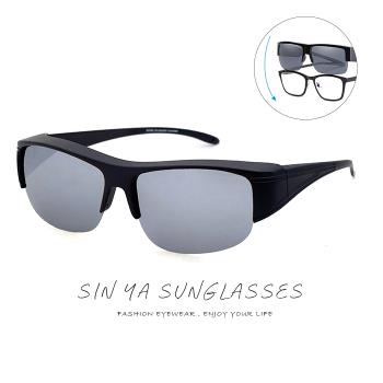 【SINYA】半框式太陽眼鏡 白水銀 可套近視眼 輕量/抗UV400/PC防爆鏡片/可套鏡/遮陽/台灣製 N07