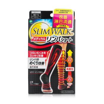 SlimWalk 醫療保健壓力襪 (露趾設計,中筒) - #黑色 (尺寸:中至大碼)1pair