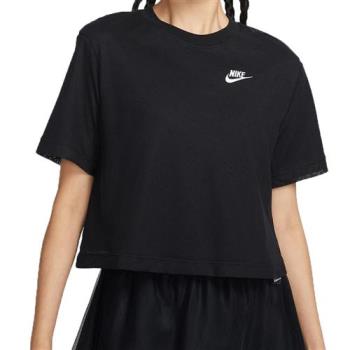 【下殺】Nike 女裝 短袖上衣 短版 雙層網狀 刺繡 黑【運動世界】FB8353-010