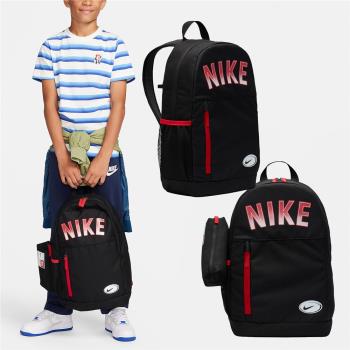Nike 後背包 Elemental 兒童款 黑 紅 多夾層 可調背帶 軟墊 筆帶 背包 書包 FN0956-010