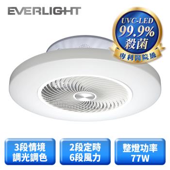 【Everlight 億光】77W UV-C LED 紫外光空氣淨化風扇吸頂燈