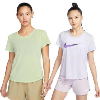 【下殺】Nike 女裝 短袖上衣 慢跑 排汗 綠/紫【運動世界】DX0132-343/DX1026-536