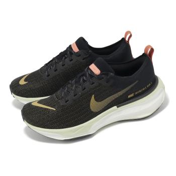 Nike 慢跑鞋 ZoomX Invincible Run FK 3 男鞋 黑 金 編織 輕量 回彈 運動鞋 DR2615-004