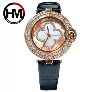 HANNAH MARTIN  時尚鑲鑽錶框刻度女士腕錶-HM-Z11