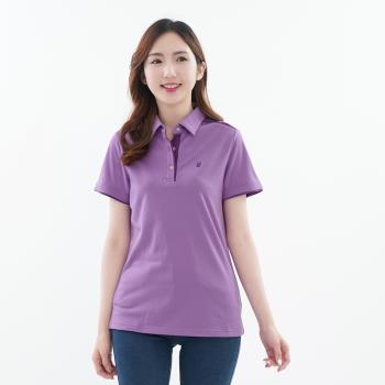 【遊遍天下】女款顯瘦內刷毛機能POLO衫(M-5L大尺碼)紫