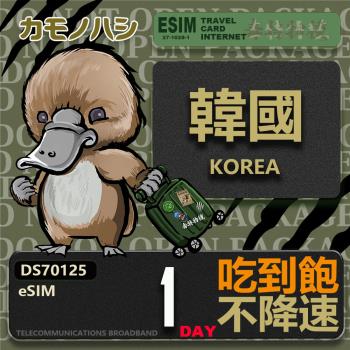 【鴨嘴獸 旅遊網卡】韓國 eSIM 單日吃到飽 高流量網卡 韓國上網卡 免換卡 高流量上網卡
