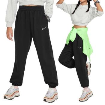 Nike G NSW DF FLC Loose JGGR 大童 黑色 休閒 運動 寬鬆 束口 長褲 FN8649-010
