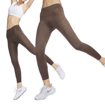 Nike Dri-FIT AS W NK DF 女款 棕色 緊身長褲 訓練 運動 高強度 緊身長褲 DQ5695-237