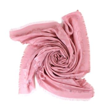 COACH 大C莫代爾棉薄方巾-粉色