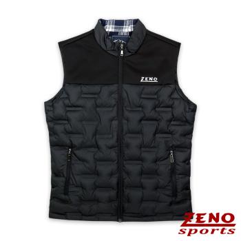 ZENO 太空棉輕暖時尚保暖鋪棉背心 限量設計款 經典黑