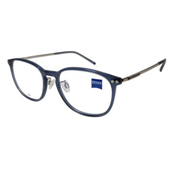 【ZEISS 蔡司】鈦金屬 光學鏡框眼鏡 ZS22704LB 412 橢圓方框眼鏡 藍色框/玳瑁鏡腳 52mm