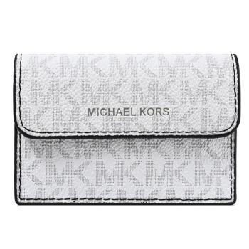 MICHAEL KORS COOPER 品牌印花風琴式卡片零錢包.白