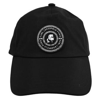 KARL LAGERFELD 卡爾 老佛爺徽章LOGO個性棒球帽.黑