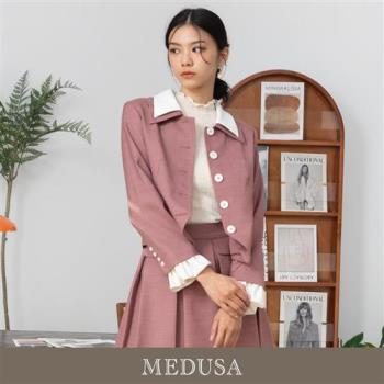 現貨【MEDUSA 曼度莎】學院風 白領拼接西裝外套（M-XL）｜女外套 西裝外套