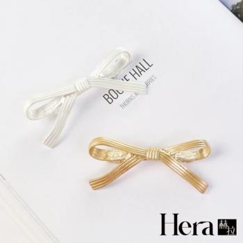 【Hera 赫拉】日系甜美金屬磨砂蝴蝶結彈簧夾/鴨嘴夾