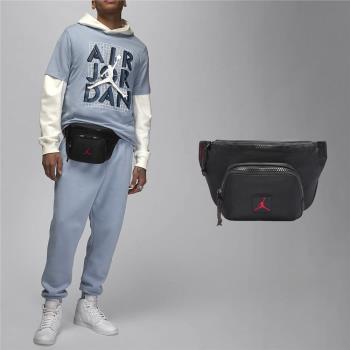 Nike 腰包 Jordan Rise 黑 紅 多夾層 可調背帶 扣環 肩背 斜背 小包 喬丹 JD2413011AD-004