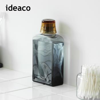 日本ideaco 復古風漱口水用玻璃空瓶(附漱口杯)-400ml