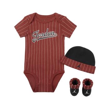 Nike 包屁衣 Jordan Baby Bodysuits 紅 黑 純棉 按扣 套組 帽子 襪子 嬰兒 JD2413030NB-001