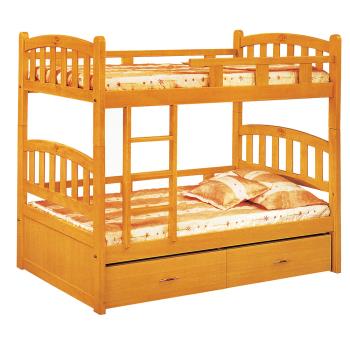 【唯熙傢俱】彼得檜木色3.5尺收納櫃雙層床