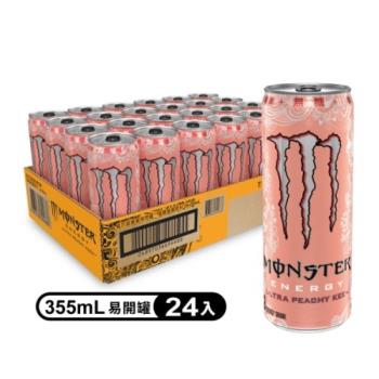【Monster Energy 魔爪】超越蜜桃閃耀碳酸能 量飲料 易開罐355ml (24入/箱)(無糖)