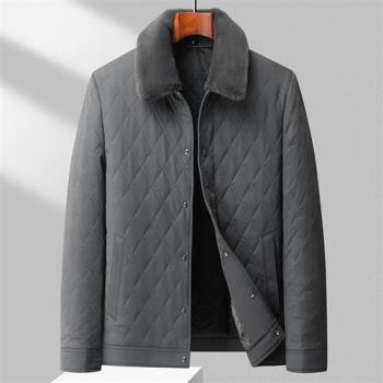 【米蘭精品】舖棉外套休閒夾克-加絨毛領可拆加厚男外套3色74gr31
