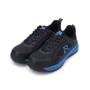 ROAD EASY 綁帶強化塑鋼頭安全防護鞋 黑藍 RE73599 男鞋 鞋全家福