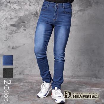 【Dreamming】經典水洗刷色伸縮小直筒牛仔褲(共二色)