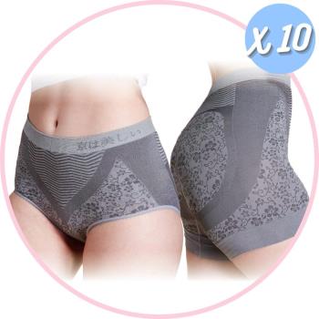【京美】竹炭銀纖維逆時健康提臀褲(三角/平口) 10件組