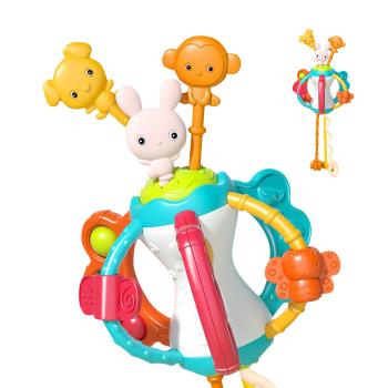 Colorland-動物造型拉拉樂 可按壓可啃咬軟膠玩具 早教玩具 手抓球 固齒器