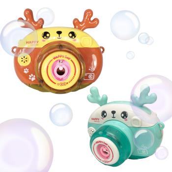 【孩子國】麋鹿電動炫光音樂泡泡相機 /泡泡機玩具(顏色隨機)