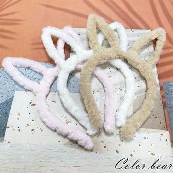 【卡樂熊】暖暖法蘭絨兔子耳朵造型髮箍(三色)