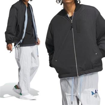 Adidas 愛迪達 REV Sherpa 男款 黑藍色 休閒 百搭 拉鍊 飛行外套 雙面 外套 UIN0989