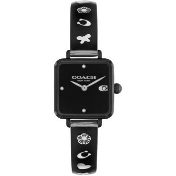 COACH 廣告款方形晶鑽手環式腕錶/22mm/黑/CO14504307