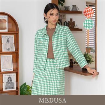 現貨【MEDUSA 曼度莎】線編千鳥格紋西裝外套 - 2色（M-XL）｜女外套 夾克 套裝拆售