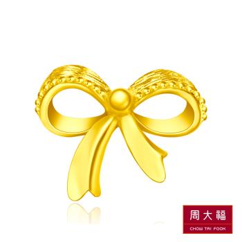 【周大福】LIT系列 蝴蝶結黃金耳環(單耳)