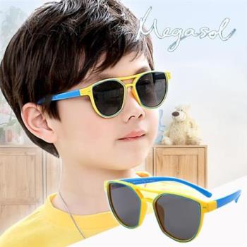 MEGASOL 中性兒童男孩女孩UV400抗紫外線偏光兒童太陽眼鏡(造型橢圓框款KD8172)