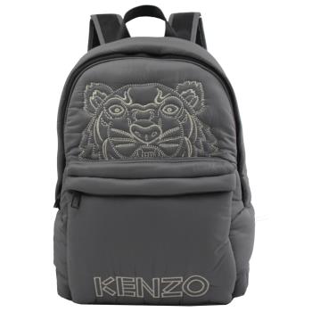 KENZO 5SF300 品牌電繡虎頭太空棉休閒大款後背包.鐵灰
