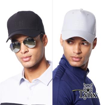 【Lynx Golf】防潑水機能Lynx排列字樣白色LOGO可調節式球帽-灰色
