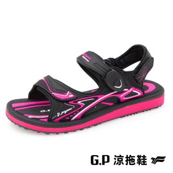 G.P 女款高彈力舒適磁扣兩用涼拖鞋G9571W-黑桃色(SIZE:35-39 共三色) GP