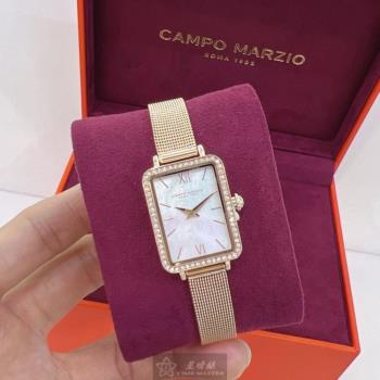 CampoMarzio 凱博馬爾茲女錶 20mm, 26mm 玫瑰金方形精鋼錶殼 貝母簡約, 中二針顯示, 貝母錶面款 CMW0007