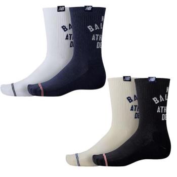 New Balance 襪子 中筒襪 2入組 白藍/米藍【運動世界】LAS42262AS1/LAS42262AS2
