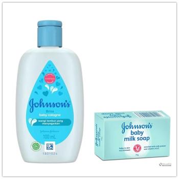 JOHNSONS 嬰兒 古龍 香水 100ml*3+嬰兒皂--牛奶維他命E(新款易握皂體)75g*24