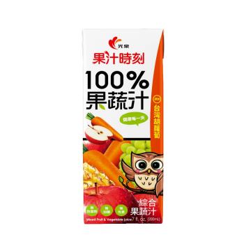 【光泉】果汁時刻 100%果蔬汁200mlx24入/箱