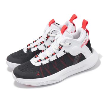 Nike 籃球鞋 Jordan Jumpman 2020 GS 大童 女鞋 白 黑 網布 皮革 氣墊 運動鞋 BQ3451-100