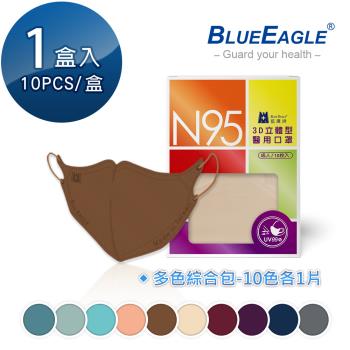 【藍鷹牌】N95立體型成人醫用口罩（綜合包）10片x1盒