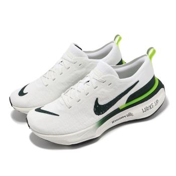 Nike 慢跑鞋 Zoomx Invincible Run FK3 男鞋 白 綠 襪套 針織 運動鞋 FZ4018-100